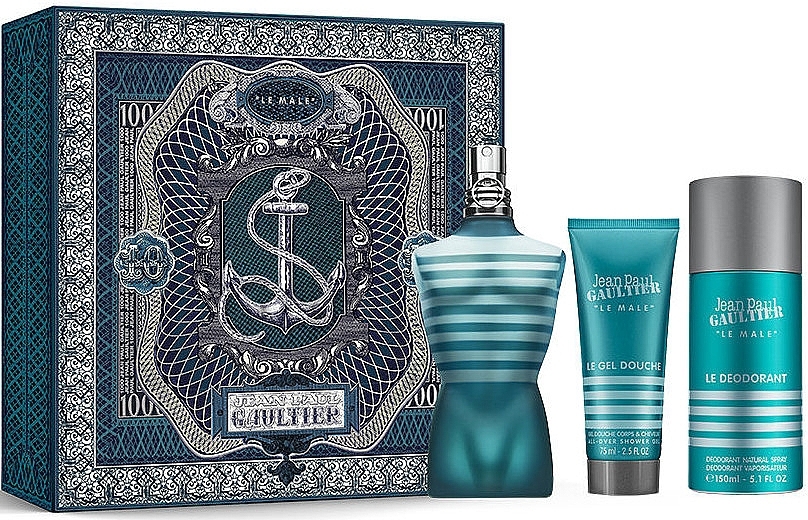 Jean Paul Gaultier Le Male - Набор (edt/125ml + sh/gel/75ml + deo/150ml) — фото N1