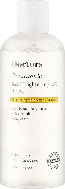 Тонер для осветления и ровного тона кожи - Doctors Pentamide Real Brightening 10C Toner — фото N1