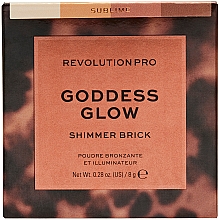 Пудра-хайлайтер с бронзатором - Revolution Pro Goddess Glow Shimmer Brick Bronzer — фото N2
