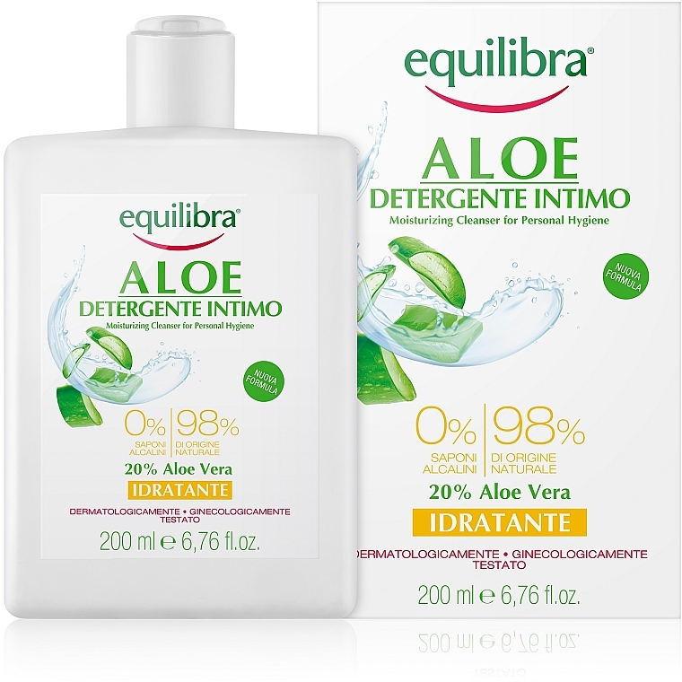 Увлажняющий гель для интимной гигиены - Equilibra Aloe Moisturizing Cleanser For Personal Hygiene
