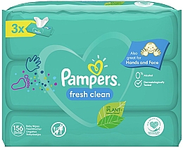 Парфумерія, косметика Дитячі вологі серветки "Baby Fresh Clean", 3х52 шт. - Pampers