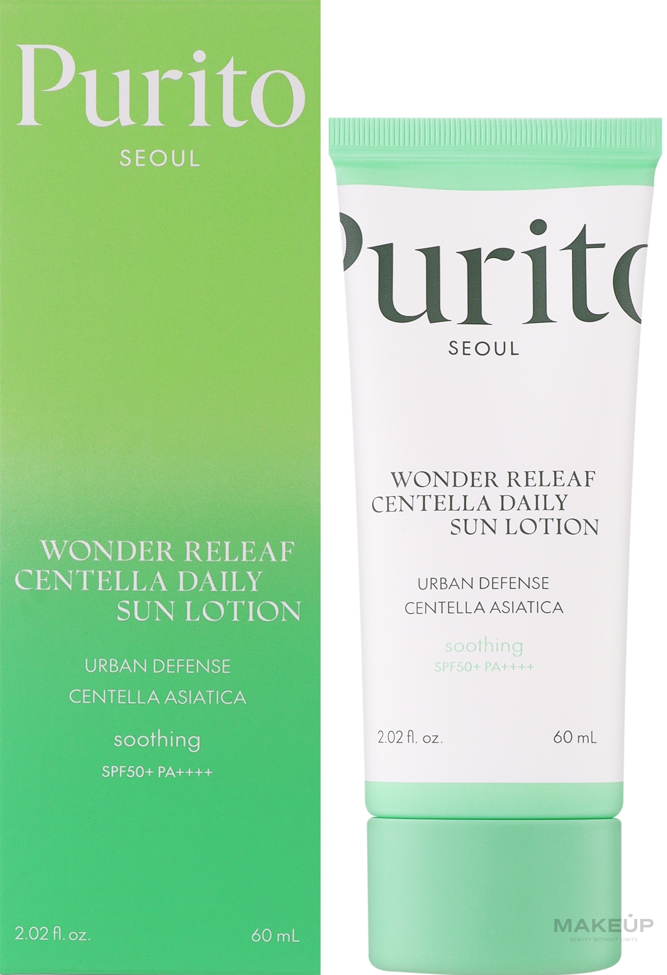 Сонцезахисний лосьйон для обличчя - Purito Seoul Wonder Releaf Centella Daily Sun Lotion SPF50+ PA++++ — фото 60ml