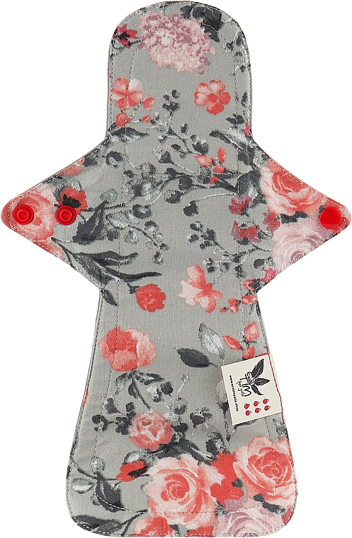 Прокладка для менструації, нічна, 6 крапель, троянди на сірому - Ecotim For Girls