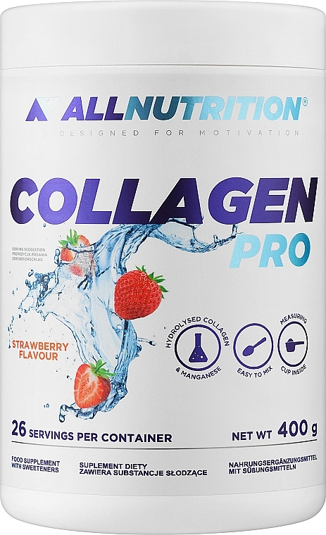 Колаген для суглобів та зв'язок зі смаком полуниці - Allnutrition Collagen Pro Strawberry — фото N1