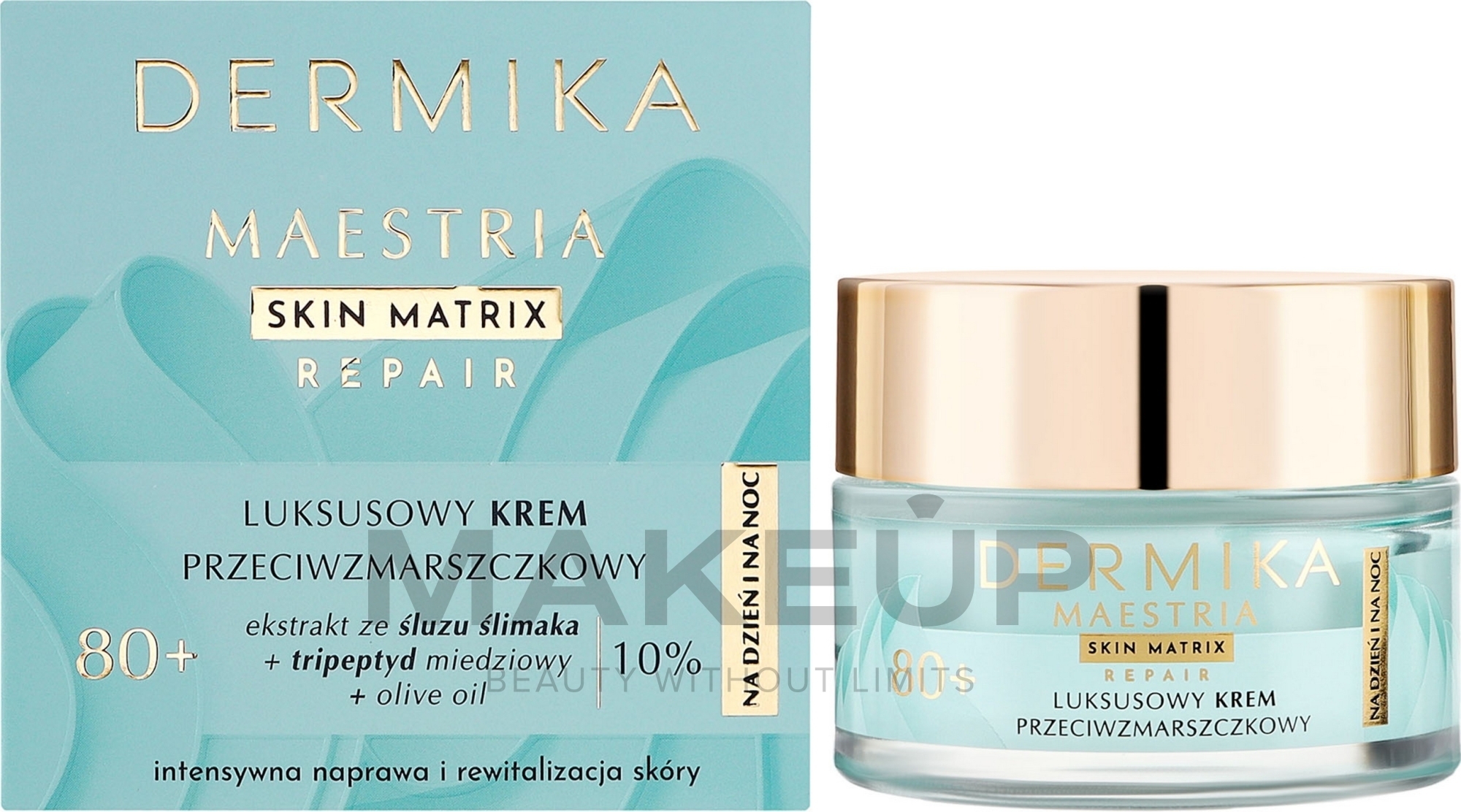 Розкішний крем проти зморщок 80+ на день і ніч для зрілої шкіри, зокрема чутливої - Dermika Maestria Skin Matrix — фото 50ml