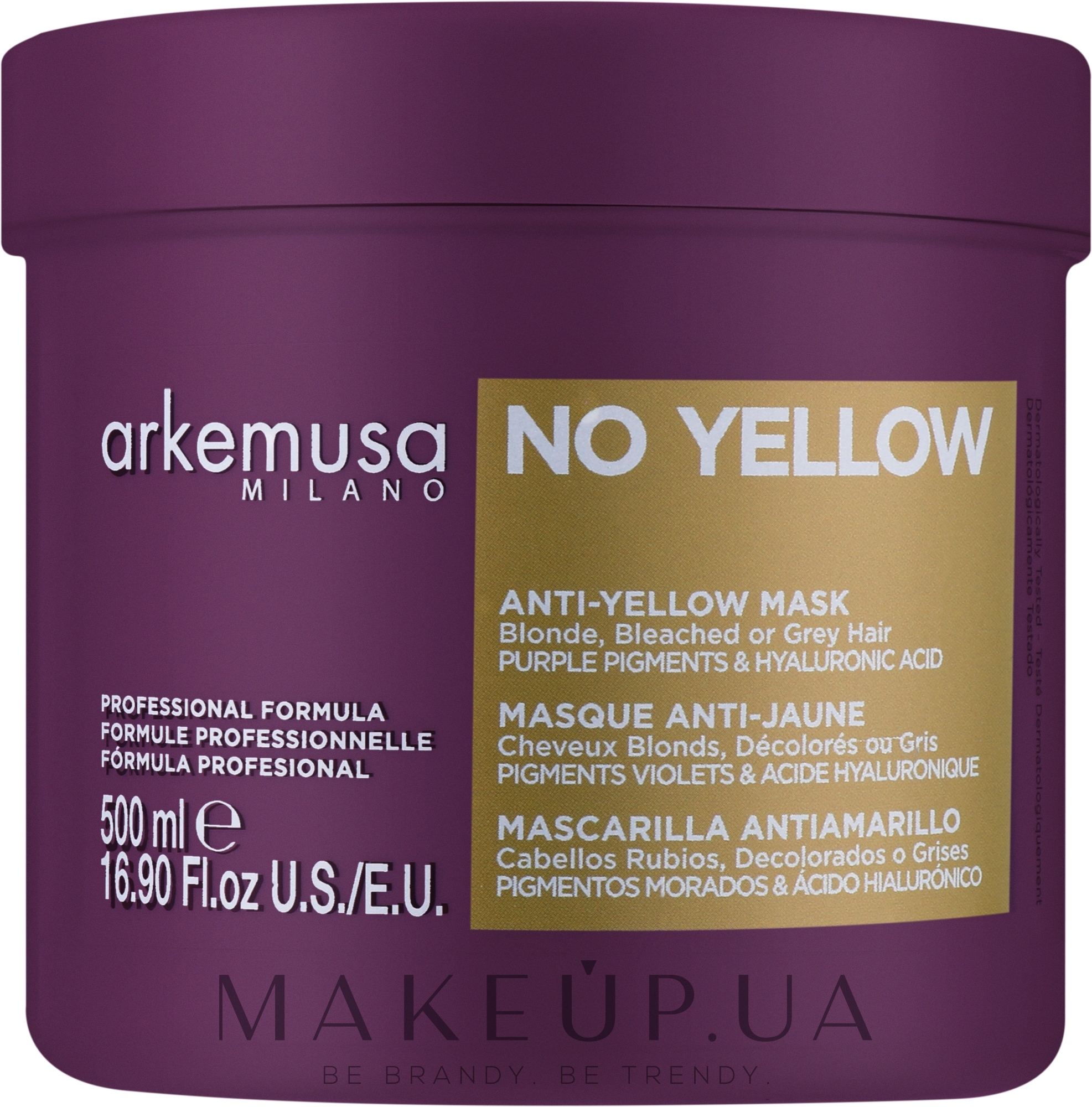 Маска против желтизны для блонда, осветленных и седых волос - Arkemusa No Yellow Mask — фото 500ml