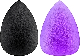 Спонж для макияжа, черный + фиолетовый - Deni Carte Beautiful Water Drop Puff Blender Style Mini 8948 — фото N1