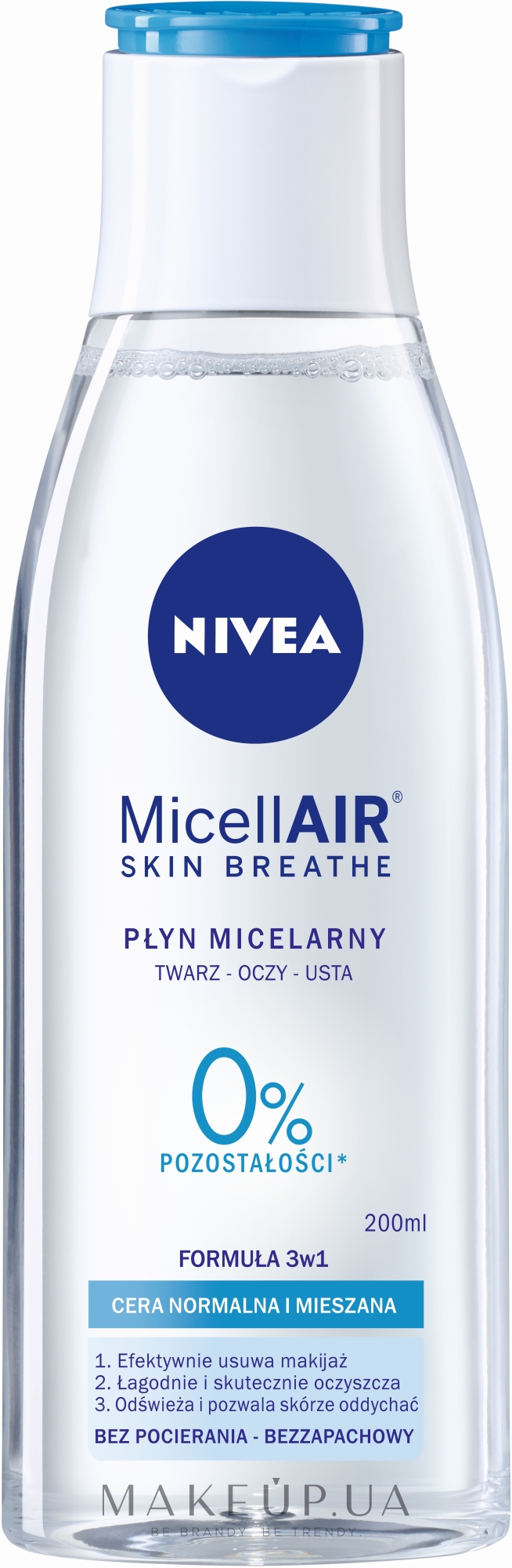 Міцелярна вода освіжальна 3в1 для нормальної та комбінованої шкіри - NIVEA Micellar Refreshing Water — фото 200ml