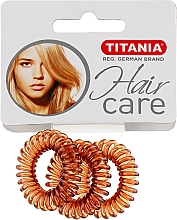 Резинка для волос пластмассовая "Anti Ziep", коричневая, 3шт, диаметр 2.5см - Titania — фото N1