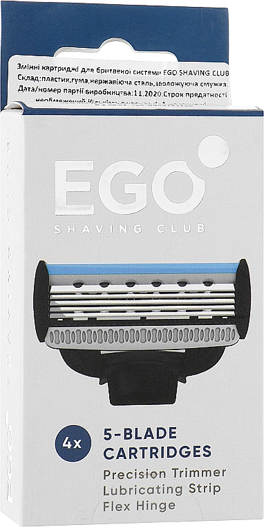 Сменные картриджи для бритья, 4 шт - Ego Shaving Club 5-Blade Cartridges