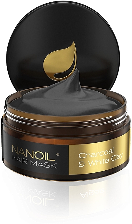 Маска для волосся з деревним вугіллям та білою глиною - Nanoil Charkoal & White Clay Hair Mask — фото N5