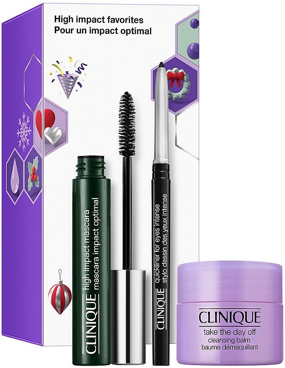 Набор - Clinique High Impact Favourites (mascara/7ml + eye/pencil/0.14g + dem/balm/15ml)