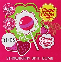 Шарик для ванны "Клубника" - Bi-es Kids Chupa Chups Strawberry Bath Bomb — фото N2