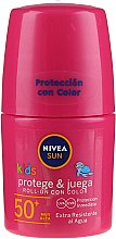 Сонцезахисний дитячий лосьйон - NIVEA Sun Kids Protect & Care Coloured Roll-on Pink SPF 50+ — фото N1