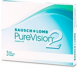 Парфумерія, косметика Контактні лінзи, кривизна 8,6 мм, 3 шт. - Bausch & Lomb PureVision 2