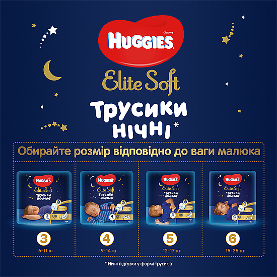 Трусики-підгузки "Elite Soft Overnites" 5 (12-17 кг,17 шт.) - Huggies — фото N4