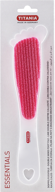 Педикюрная двусторонняя терка с абразивом и пемзой, розовая - Titania — фото N2