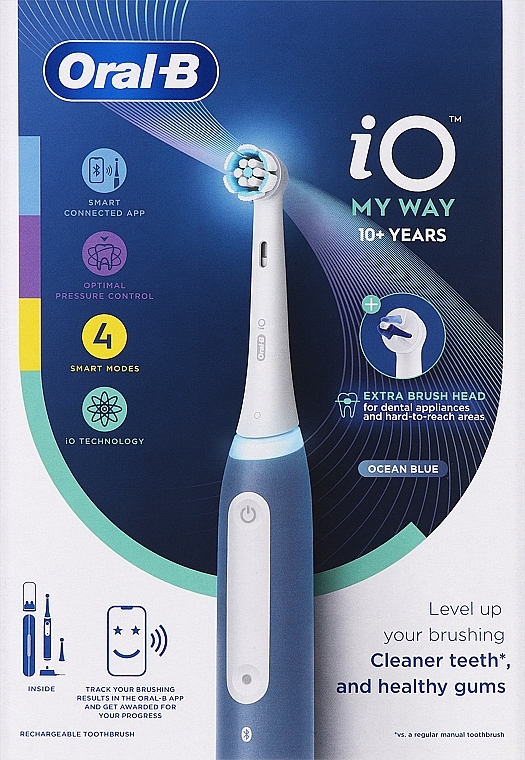 Електрична зубна щітка + футляр - Oral-B iO My Way Series 4 Ocean Blue — фото N10