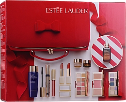 Духи, Парфюмерия, косметика Подарочный набор - Estee Lauder Blockbuster (lip/stick/2x3.5 g + lip/gloss/2.7ml + eye/shadow/2x3.7g + mascara/8ml + contouring/palette/8.7g + f/ser/30ml + eye/cr/15ml + remover/100ml + f/cr/7ml + bag)