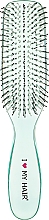Парфумерія, косметика Щітка для волосся "Міні", 8 рядів, 1801, прозоро-зелена - I Love My Hair
