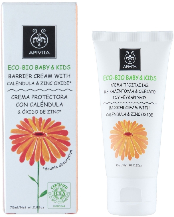 Захисний крем з календулою і оксидом цинку - Apivita Babies & Kids Bio Eco Baby Kids Barrier Cream With Calendula & Zinc Oxide