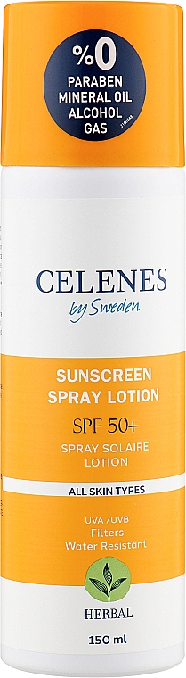 celenes sunscreen spray lotion