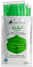 Захисна маска ароматична, з ефірними оліями, тришарова, стерильна, зелена - Abifarm Herbal Fresh — фото N7