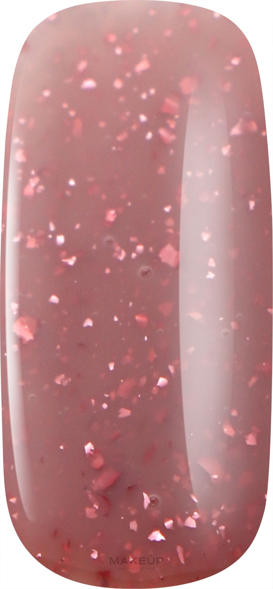 УЦІНКА Френч-база для нігтів, 15 мл - Pink Rose Gold Flakes French Base Gel * — фото 3