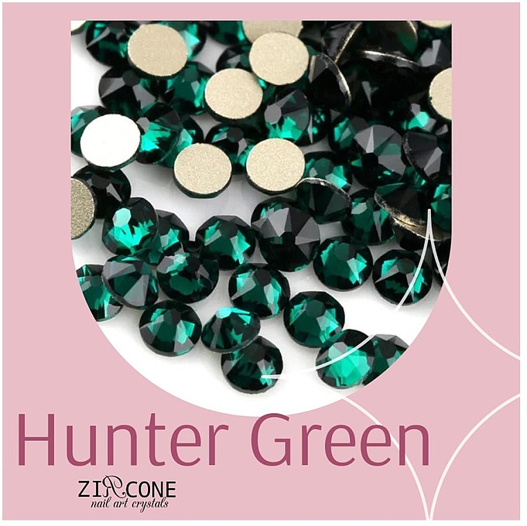 Стразы из циркония для декора ногтей, микс размеров, зеленые - Zircone Hunter Green — фото N1