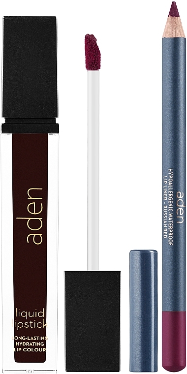 Набор - Aden Cosmetics (lipstick/7ml + pencil/1.14g)