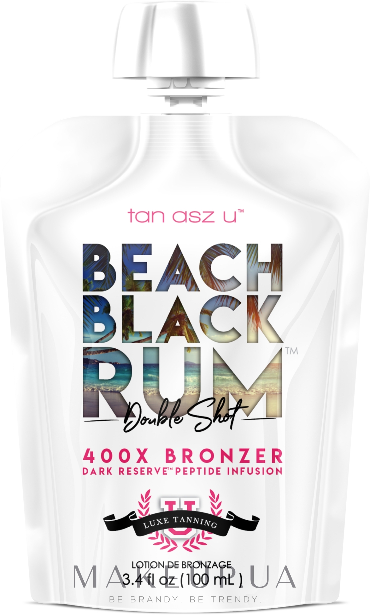 Крем для солярия с бронзантами на основе рома - Tan Asz U Beach Black Rum Double Shot 400X Bronzer — фото 100ml