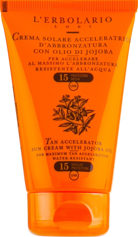 Крем для быстрого загара с маслом жожоба SPF 15 - L'Erbolario Crema Solare Acceleratrice D'Abbronzatura All'Olio Di Jojoba — фото N2