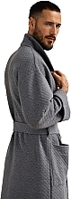 Чоловічий халат "Капітон", сірий меланж, L - German Volf — фото N2