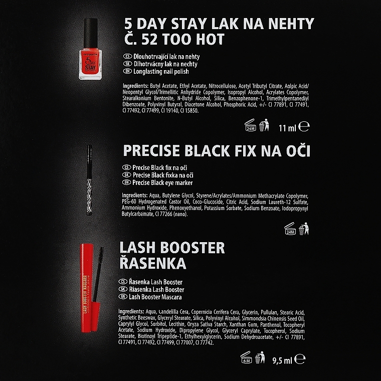 Набор - Dermacol Lash Booster (mascara/9,5ml + nail/polish/11ml + eye/marker/1ml + bag/1pc) — фото N4