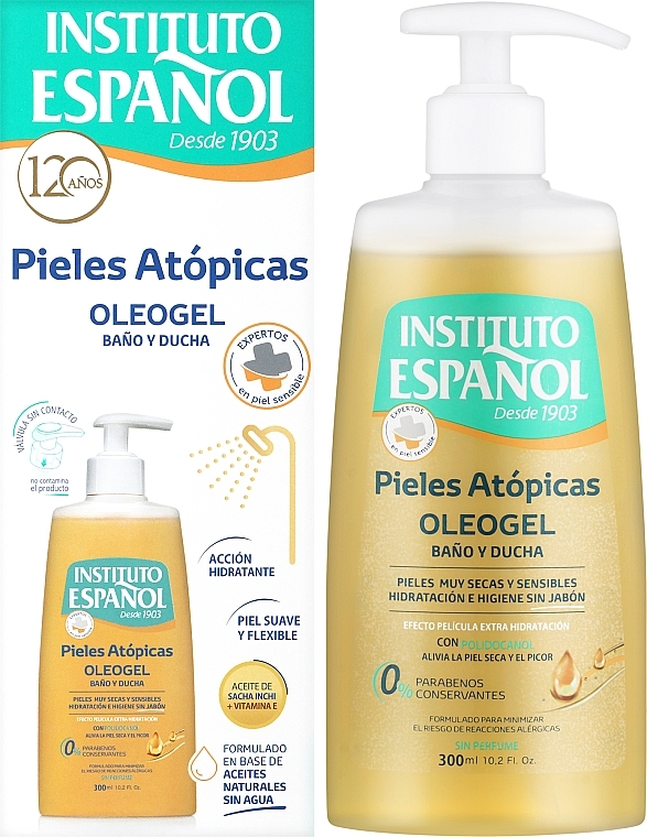 Олеогель для душу, для атопічної шкіри - Instituto Espanol Atopic Skin Bath And Shower Oleogel — фото N2