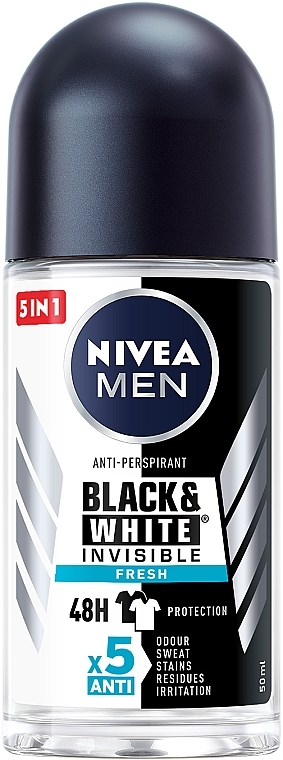 Антиперспірант "Чорне та біле. Невидимий" - NIVEA MEN Black & White Invisible Fresh Anti-Perspirant — фото N1