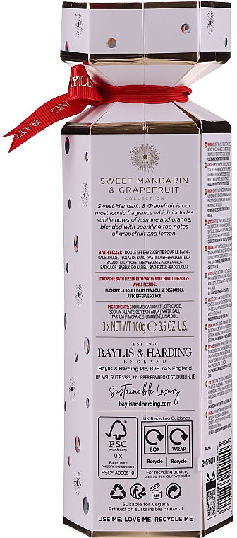 Набір - Baylis & Harding Sweet Mandarin & Grapefruit (3xb/fizzers/100g) — фото N2