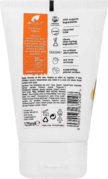 Крем для ног "Мёд Манука" - Dr. Organic Bioactive Skincare Organic Manuka Honey Foot & Heel Cream  — фото N2