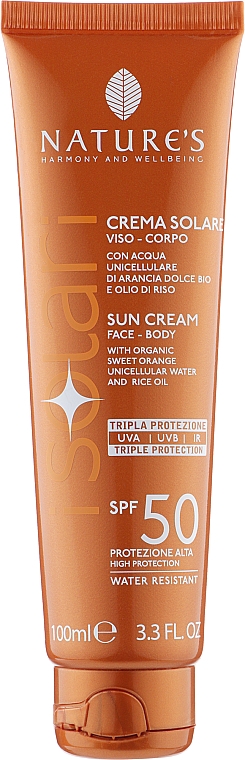 Солнцезащитный крем для лица и тела - Nature's I Solari Sun Cream SPF 50 — фото N1