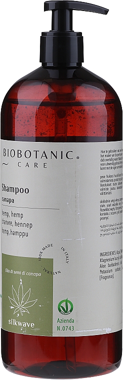 Шампунь с маслом семян конопли - BioBotanic Silk Wave Hemp Shampoo — фото N2