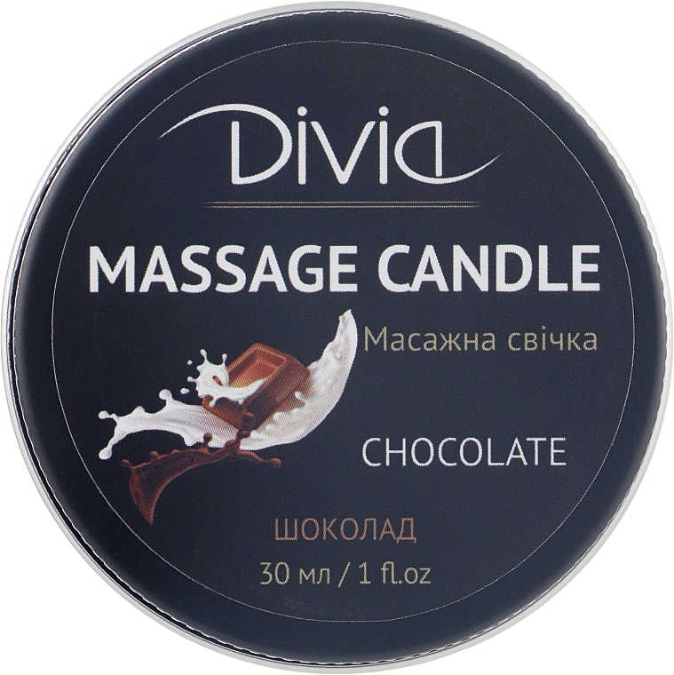 Свічка масажна для рук і тіла "Шоколад", Di1570 (30 мл) - Divia Massage Candle Hand & Body Chocolate Di1570 (30 ml) — фото N1