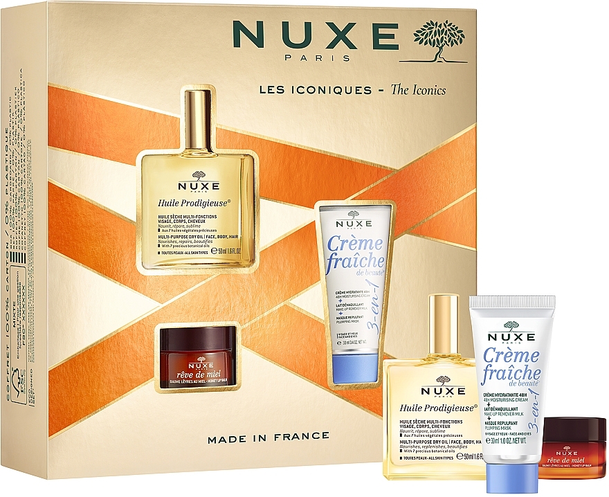 Набор - Nuxe Les Iconiques (cr/30 ml + l/balm/15 ml + oil/50 ml) — фото N3