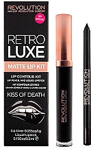 Парфумерія, косметика Набір - Makeup Revolution Retro Luxe Kiss of Death Lip Kit (lip/liner/1g + lipstick/5,5ml)