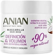 Маска для волосся - Anian Natural Definition & Volume Hair Mask — фото N1
