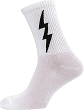 Шкарпетки чоловічі високі RT1321-026, блискавка, білі - ReflexTex — фото N1