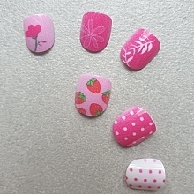Накладные самоклеящиеся ногти для детей "Клубника", 977 - Deni Carte Tipsy Kids — фото N4