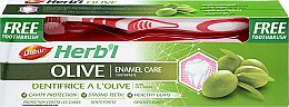 Духи, Парфюмерия, косметика Набор "Оливка", красная - Dabur Herb`l (toothbrush/1шт + toothpaste/150g)