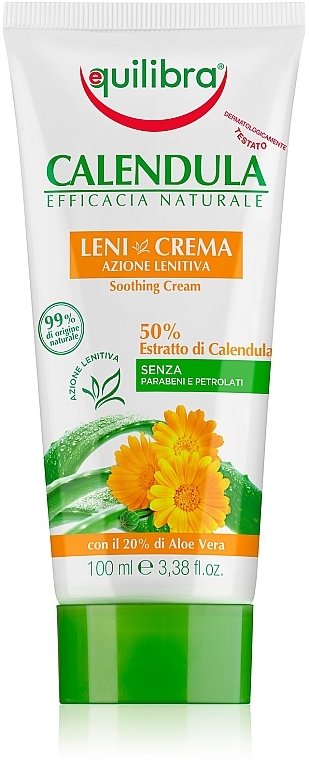 Заспокійливий крем з екстрактом календули - Equilibra Calendula Soothing Cream — фото N1