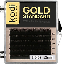 Парфумерія, косметика Накладні вії Gold Standart B 0.03 (6 рядів: 12 мм) - Kodi Professional