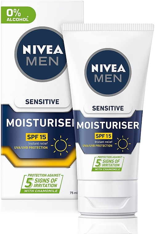 Чоловічий крем для догляду за чутливою шкірою обличчя - NIVEA MEN Sensitive Facial Cream SPF15 — фото N2